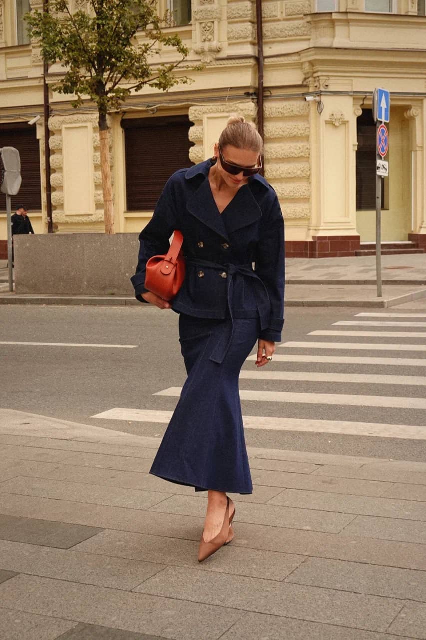 джинсовый женский костюм оптом